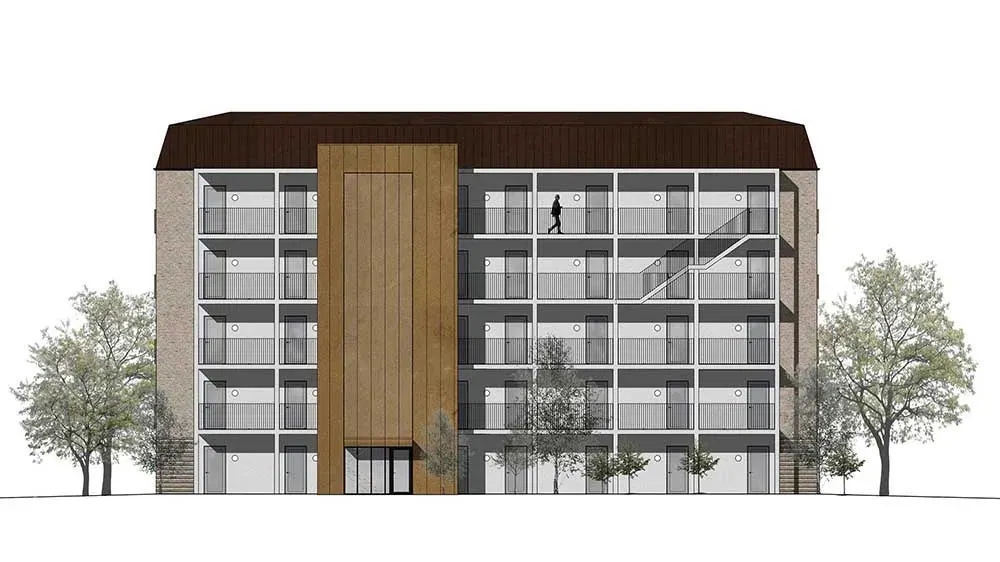 Facadetegning af bebyggelsen på Sigurdsgade